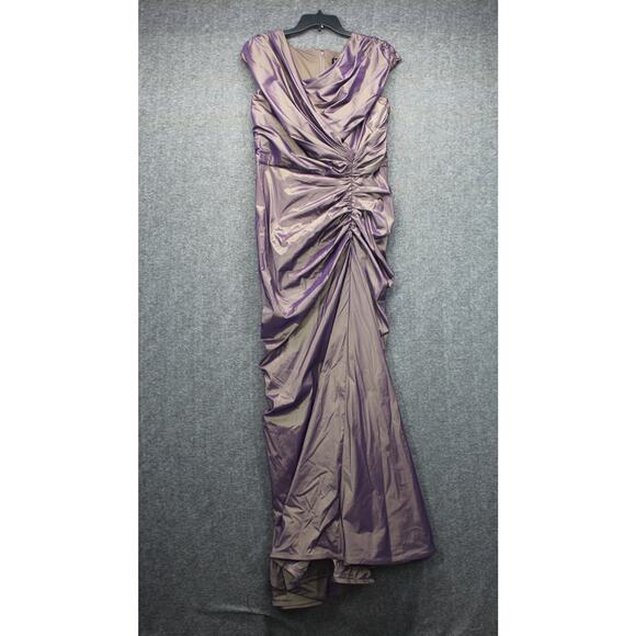 Tadashi Shoji Gown Size 14 Taffeta Iridescent New - Picture 2 of 7